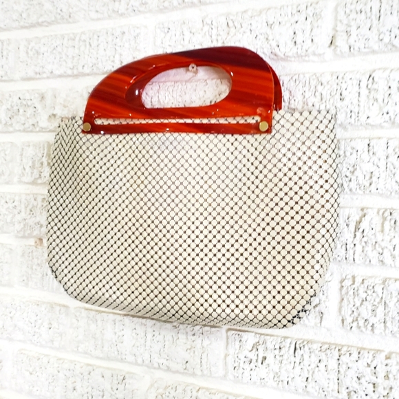 Vintage 1920's Whiting & Davis Co White Mesh Purse - Picture 4 of 9